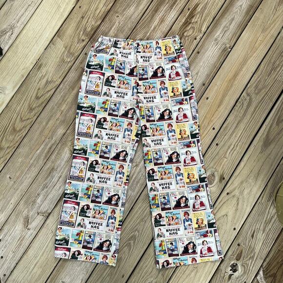 Disney Women's Kellogg's Themed Vintage Breakfast Ads PJ Pants Size M - Picture 1 of 7